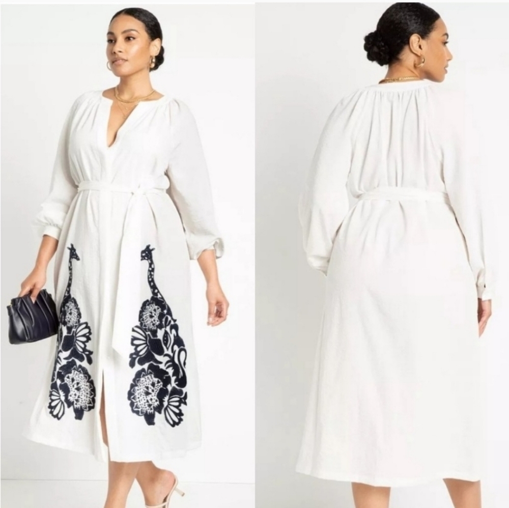 Eloquii embroidered giraffe dress